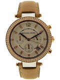 Michael Kors Parker Chronograph White Dial Tan Leather Strap Watch for Women - MK5633 Buy Now By Michael Kors