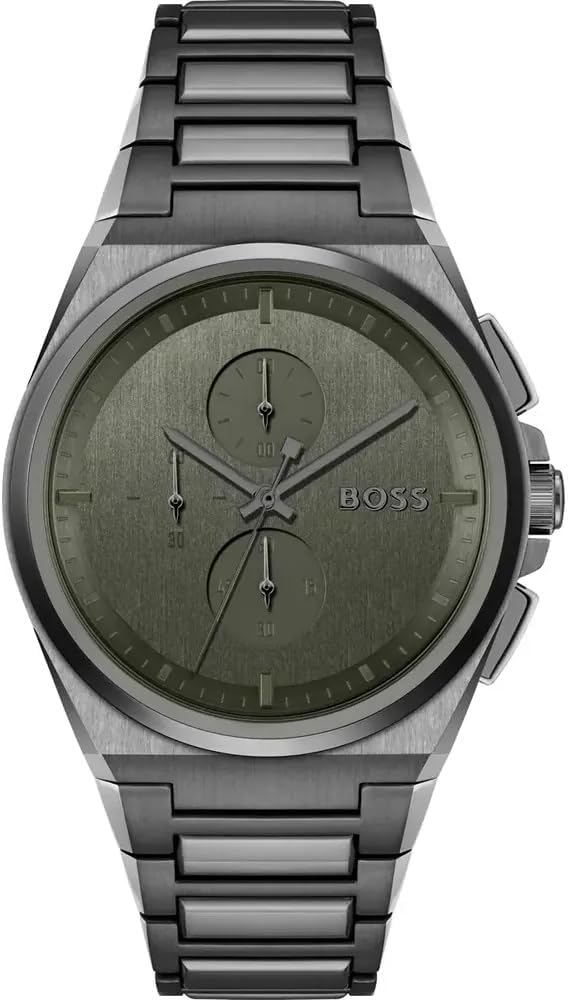 Hugo Boss Steer Chronograph Grey Dial Grey Steel Strap Watch For Men - 1514045 Buy Now By Hugo Boss