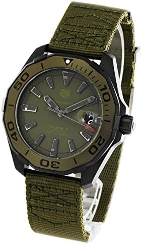 Tag Heuer Aquaracer Automatic Green Dial Khakhi Green Nylon Strap Watch for Men - WAY208E.FC8222 Buy Now By Tag Heuer