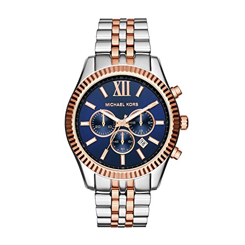 Michael Kors Lexington Blue Dial Two Tone Steel Strap Watch for Men - MK8412 Buy Now By Michael Kors