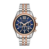 Michael Kors Lexington Blue Dial Two Tone Steel Strap Watch for Men - MK8412 Buy Now By Michael Kors