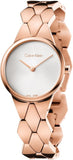 Calvin Klein Snake Silver Dial Rose Gold Steel Strap Watch For Women - K6E23646 Buy Now By Calvin Klein