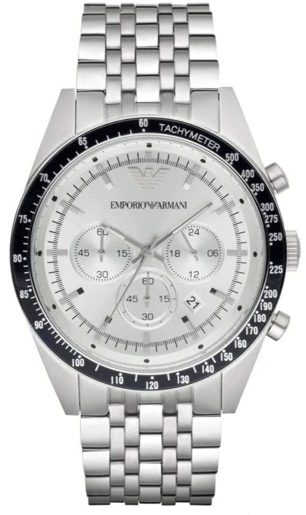 Emporio Armani Sportivo Chronograph Silver Dial Silver Steel Strap Watch For Men - AR6073 Buy Now By Emporio Armani