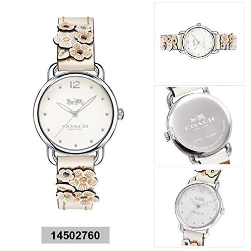 Coach Delancey White Dial Floral White Leather Strap Watch for Women - 14502760 Buy Now By Coach
