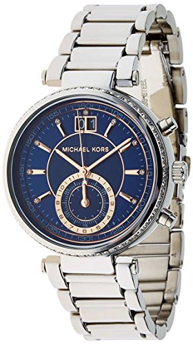 Michael Kors Sawyer Navy Blue Dial Silver Steel Strap Watch for Women - MK6224 Buy Now By Michael Kors