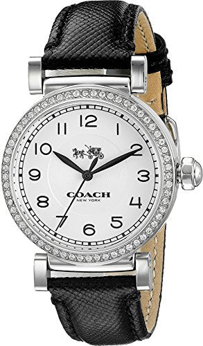 Coach Madison White Dial Black Leather Strap Watch for Women - 14502399 Buy Now By Coach