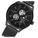 Tommy Hilfiger Spencer Skeleton Black Dial Black Mesh Bracelet Watch for Men - 1791644 Buy Now By Tommy Hilfiger