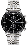 Emporio Armani Chronograph Black Dial Silver Steel Strap Watch For Men - AR0389 Buy Now By Emporio Armani