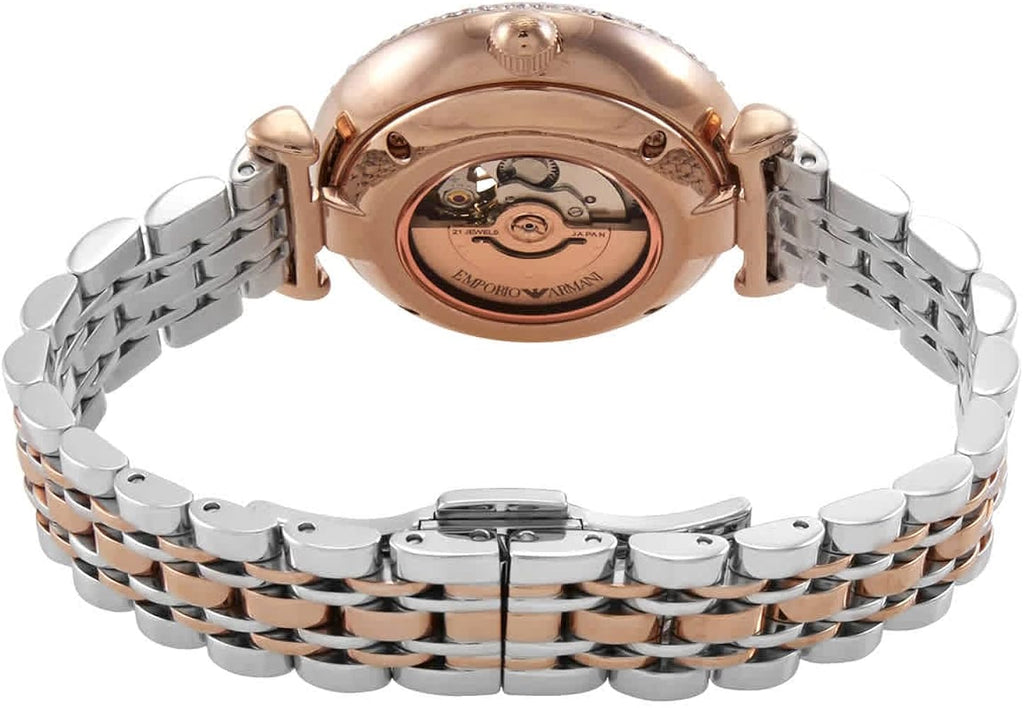 Emporio Armani Gianni T-Bar Analog White Dial Two Tone Steel Strap Watch For Women - AR60019 Buy Now By Emporio Armani