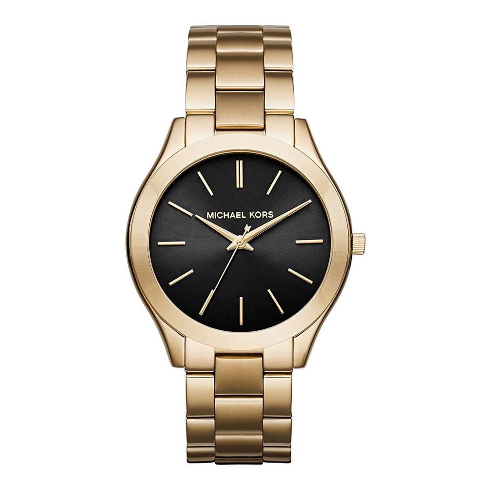 Michael Kors Runway Black Dial Gold Steel Strap Watch for Women - MK3478 Buy Now By Michael Kors
