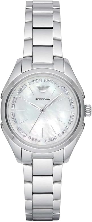 Emporio Armani Valeria Quartz Mother of Pearl Dial Silver Steel Strap Watch For Women - AR11030 Buy Now By Emporio Armani