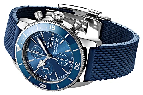 Breitling Superocean Heritage Chronograph 44 Blue Dial Blue Mesh Bracelet Watch for Men - A13313161C1S1 Buy Now By Breitling