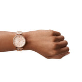 Fossil Jacqueline Rose Gold Dial Rose Gold Steel Strap Watch for Women - ES3546 Buy Now By Fossil