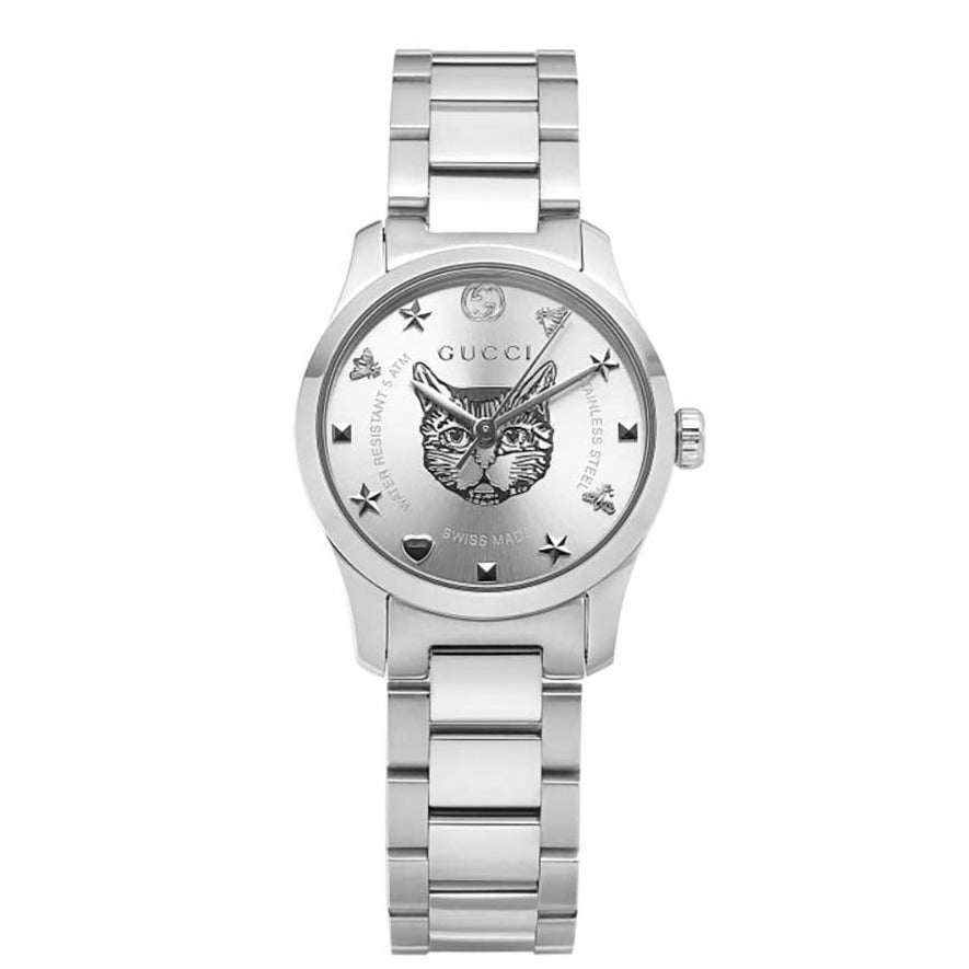 Gucci G Timeless Quartz Silver Dial Silver Steel Strap Watch For Women - YA126595 Buy Now By Gucci