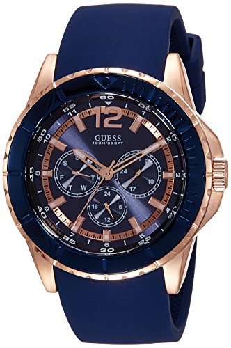 Guess Maverick Blue Dial Blue Rubber Strap Watch for Men - W0485G1 Buy Now By Guess