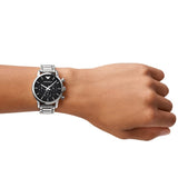 Emporio Armani Chronograph Black Dial Silver Steel Strap Watch For Men - AR1853 Buy Now By Emporio Armani