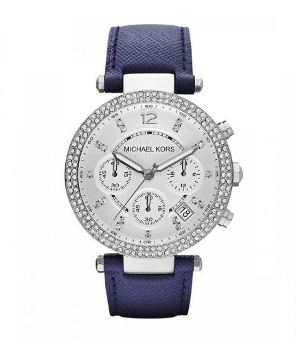 Michael Kors Parker White Dial Navy Blue Leather Strap Watch for Women - MK2293 Buy Now By Michael Kors