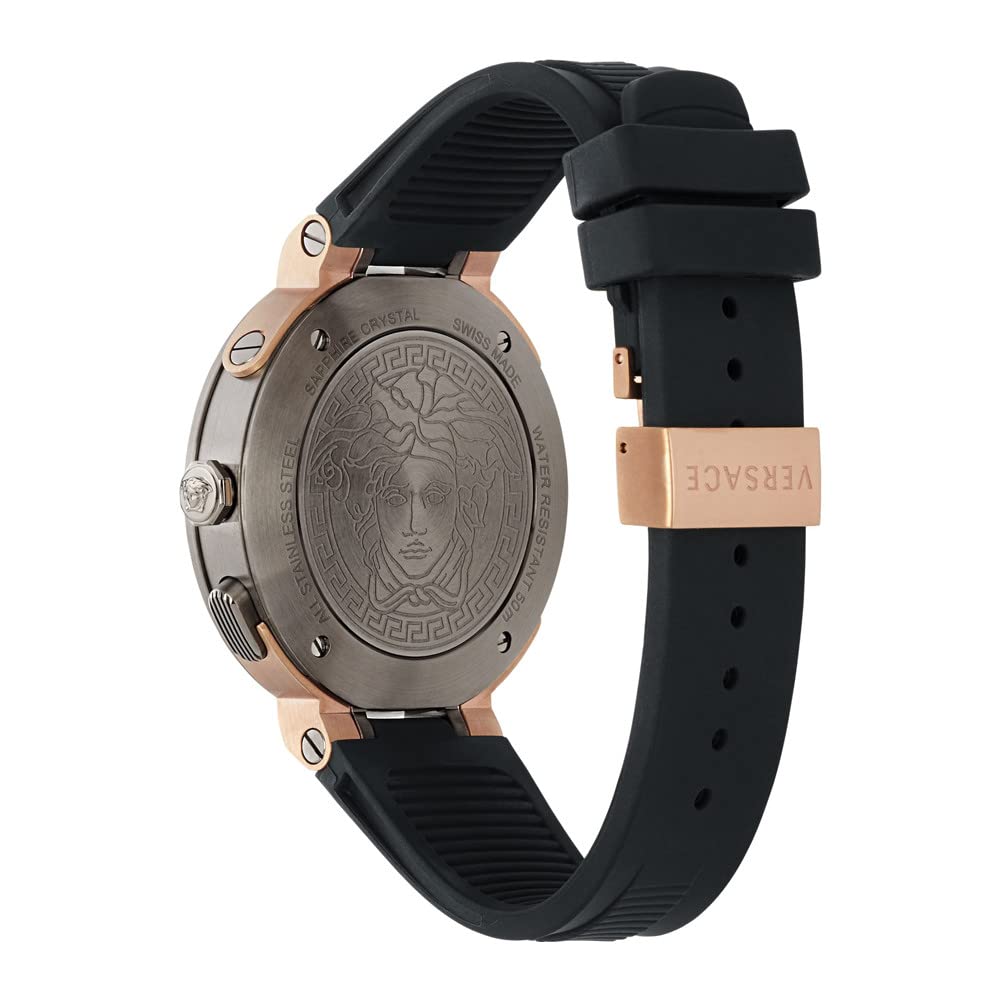 Versace V Extreme Chronograph Brown Tone Dial Black Rubber Strap Watch for Men - VCN030017 Buy Now By Versace