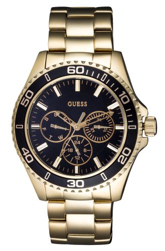 Guess BFF Multifunction Black Dial Gold Steel Strap Watch for Women - W0231L3 Buy Now By Guess