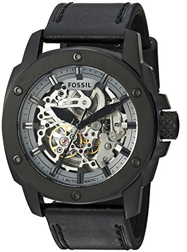 Fossil Modern Machine Automatic Skeleton Grey Dial Black Steel Strap Watch for Men - ME3134 Buy Now By Fossil