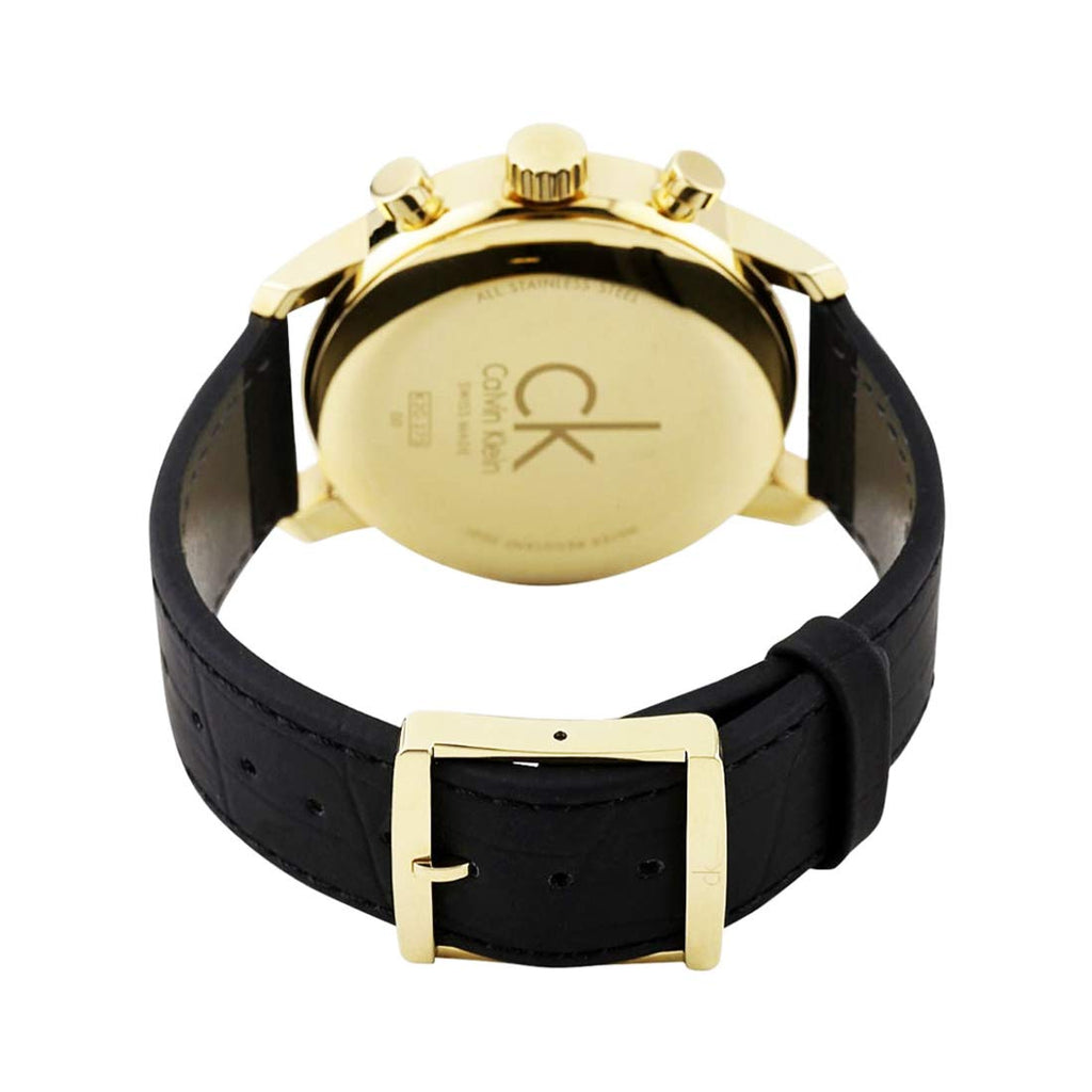 Calvin Klein City Chronograph Silver Dial Black Leather Strap Watch for Men - K2G275C6 Buy Now By Calvin Klein