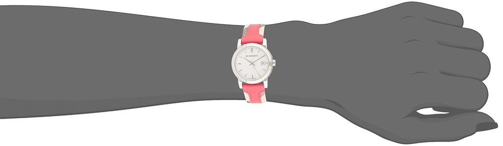 Burberry The City White Dial Haymarket Pink Leather Strap Watch for Women - BU9149 Buy Now By Burberry