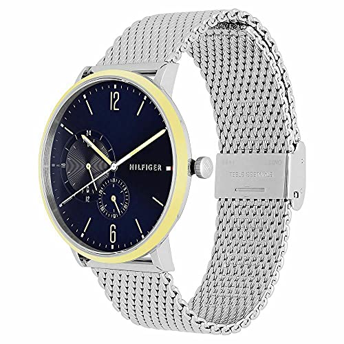 Tommy Hilfiger Brooklyn Quartz Blue Dial Silver Mesh Bracelet Watch for Men - 1791505 Buy Now By Tommy Hilfiger
