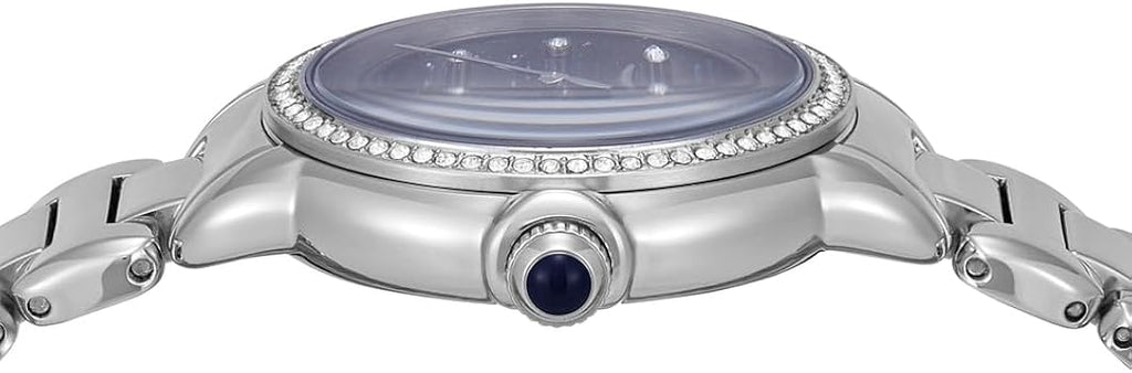 Emporio Armani Mia Three Hand Crystals Blue Dial Silver Steel Strap Watch For Women - AR11630 Buy Now By Emporio Armani