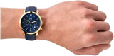 Fossil Neutra Chronograph Blue Dial Blue Leather Strap Watch for Men - FS5790 Buy Now By Fossil