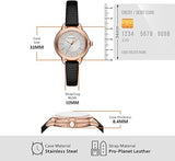 Emporio Armani Mia Three Hand Crystals Silver Dial Black Leather Strap Watch For Women - AR11631 Buy Now By Emporio Armani