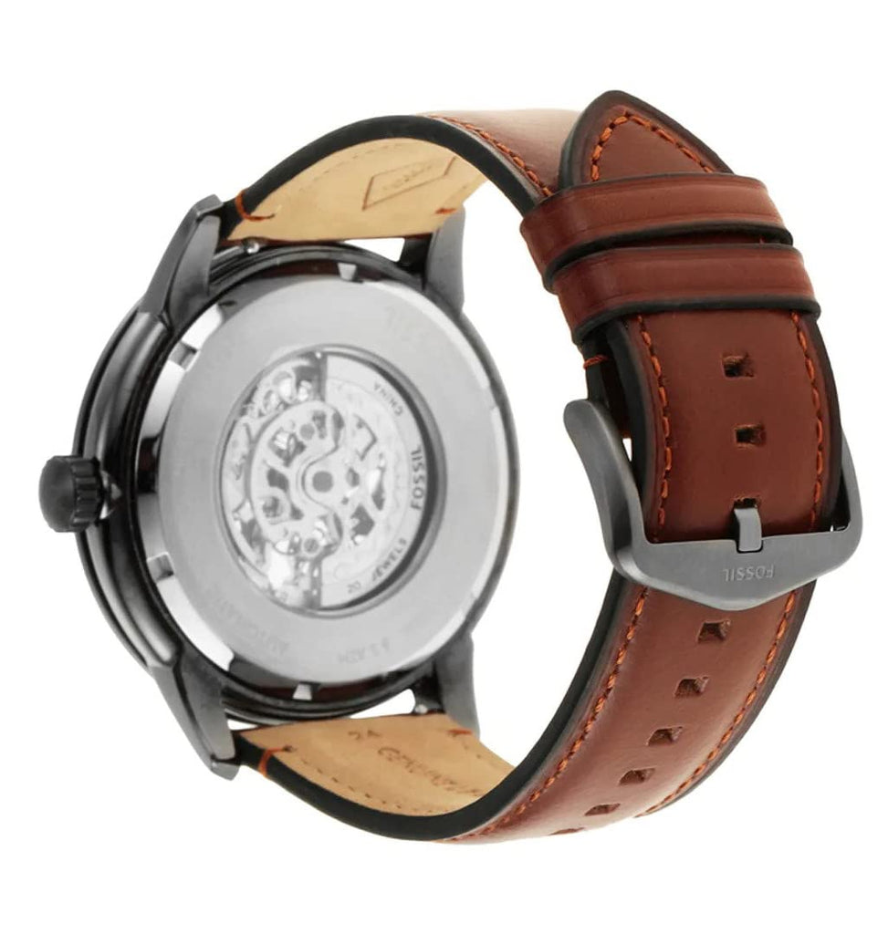 Fossil Townsman Automatic Skeleton Black Dial Brown Leather Strap Watch for Men - ME3181 Buy Now By Fossil