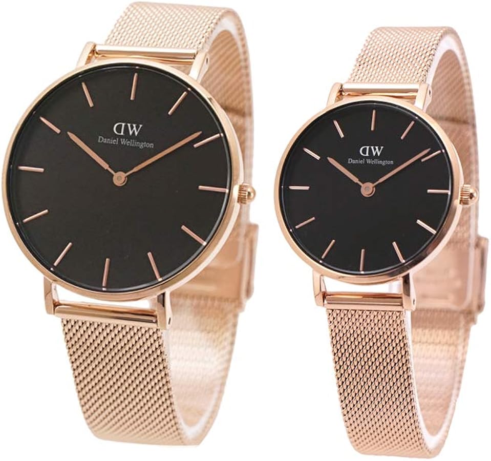 Daniel Wellington Petite Melrose Black Dial Rose Gold Mesh Strap Watch For Women - DW00100303 Buy Now By Daniel Wellington