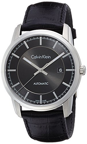 Calvin Klein Infinity Automatic Black Dial Black Leather Strap Watch for Men - K5S341C1 Buy Now By Calvin Klein