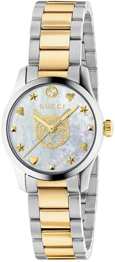 Gucci G Timeless Quartz Mother of Pearl Dial Two Tone Steel Strap Watch For Women - YA1265012 Buy Now By Gucci