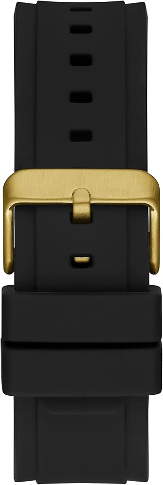 Guess Matrix Multifunction Gold Dial Black Rubber Strap Watch For Men - GW0423G2 Buy Now By Guess