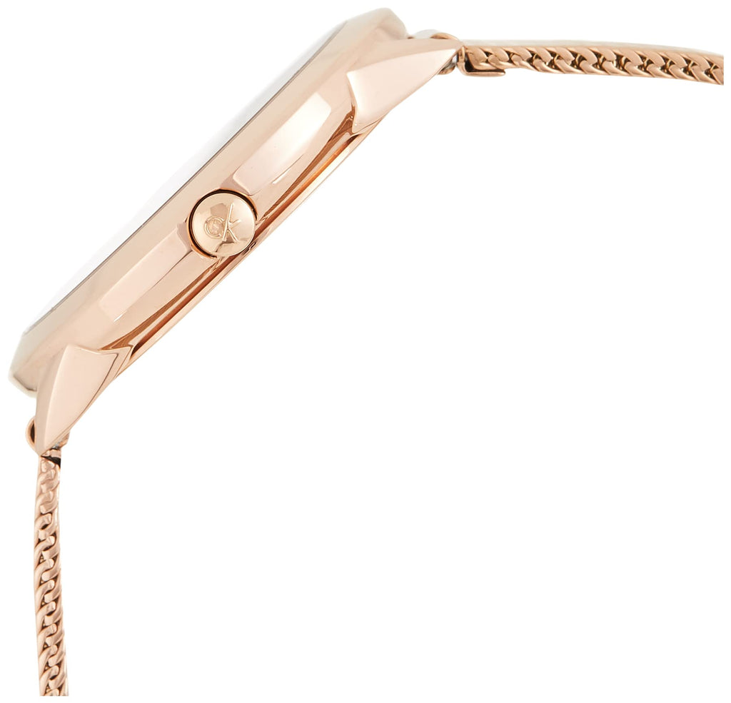 Calvin Klein Minimal Black Dial Rose Gold Mesh Bracelet Watch for Men - K3M22621 Buy Now By Calvin Klein