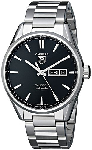 Tag Heuer Carrera Calibre 5 Automatic Black Dial Silver Steel Strap Watch for Men - WAR201A.BA0723 Buy Now By Tag Heuer