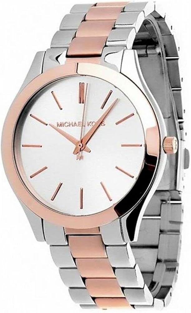 Michael Kors Slim Runway White Dial Two Tone Steel Strap Watch for Women - MK3204 Buy Now By Michael Kors
