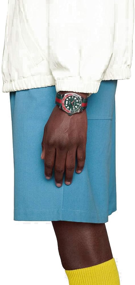 Gucci Dive Quartz Green Dial Two Tone NATO Strap Watch For Men - YA136339 Buy Now By Gucci