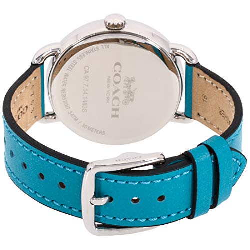 Coach Delancey White Dial Turquoise Leather Strap Watch for Women - 14502884 Buy Now By Coach