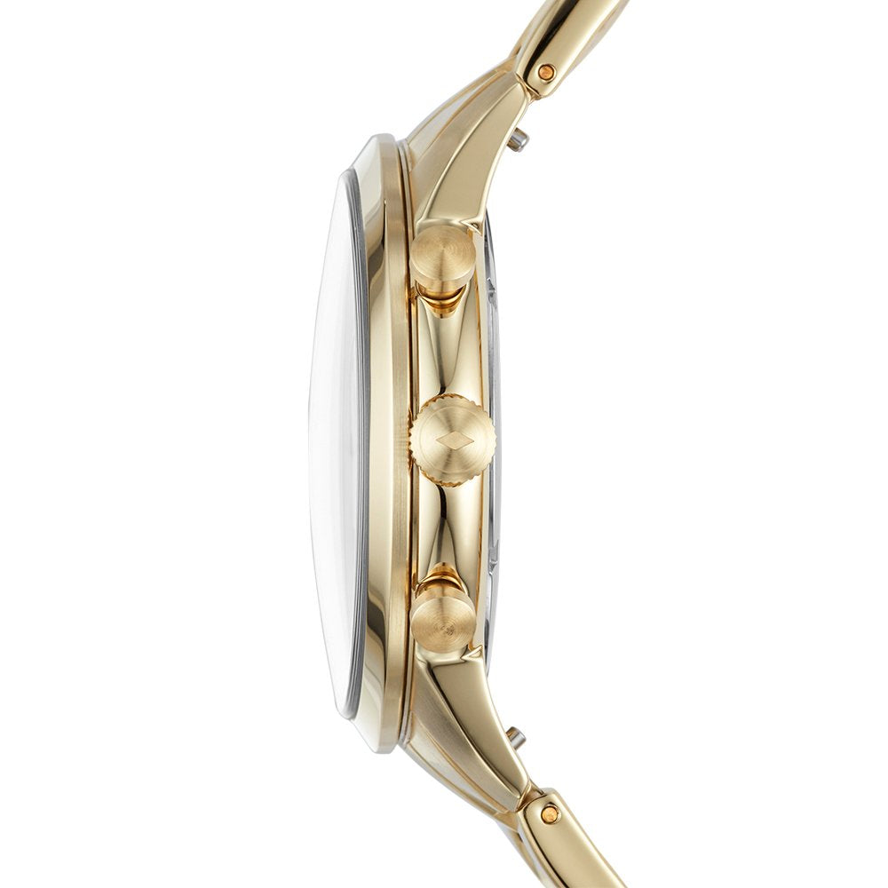 Fossil Townsman Chronograph White Dial Gold Steel Strap Watch for Men - FS5348 Buy Now By Fossil