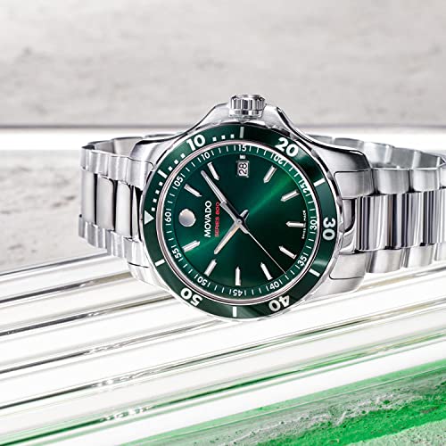 Movado Series 800 Green Dial Silver Steel Strap Watch For Men - 2600136 Buy Now By Movado
