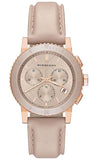 Burberry Chronograph Rose Gold Dial Beige Leather Strap Watch for Women - BU9704 Buy Now By Burberry