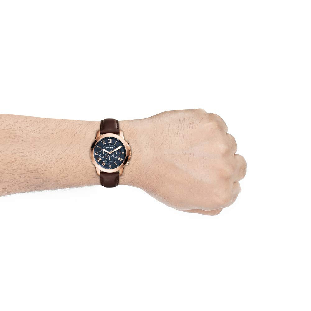 Fossil Grant Chronograph Blue Dial Brown Leather Strap Watch for Men - FS5068 Buy Now By Fossil