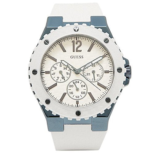 Guess Overdrive Chronograph White Dial White Rubber Strap Watch for Women - W0149L6 Buy Now By Guess