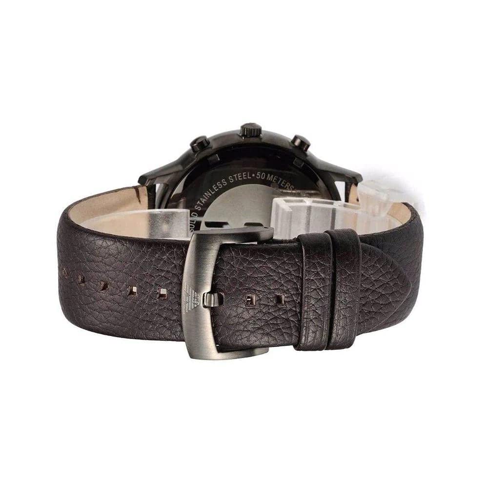 Emporio Armani Sportivo Black Dial Brown Leather Strap Watch For Men - AR2462 Buy Now By Emporio Armani