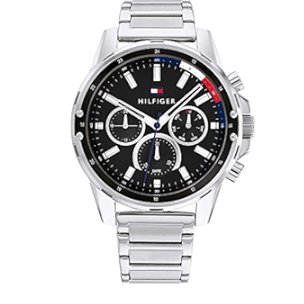 Tommy Hilfiger Mason Multifunction Black Dial Silver Steel Strap Watch For Men - 1791936 Buy Now By Tommy Hilfiger
