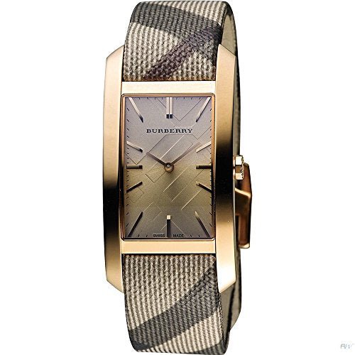 Burberry The Pioneer Rose Gold Dial Haymarket Brown Leather Strap Watch for Women - BU9408 Buy Now By Burberry