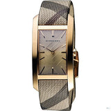 Burberry The Pioneer Rose Gold Dial Haymarket Brown Leather Strap Watch for Women - BU9408 Buy Now By Burberry