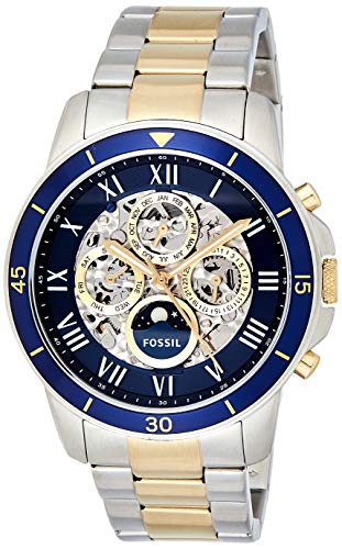 Fossil Grant Sport Automatic Skeleton Blue Dial Two Tone Steel Strap Watch for Men - ME3141 Buy Now By Fossil